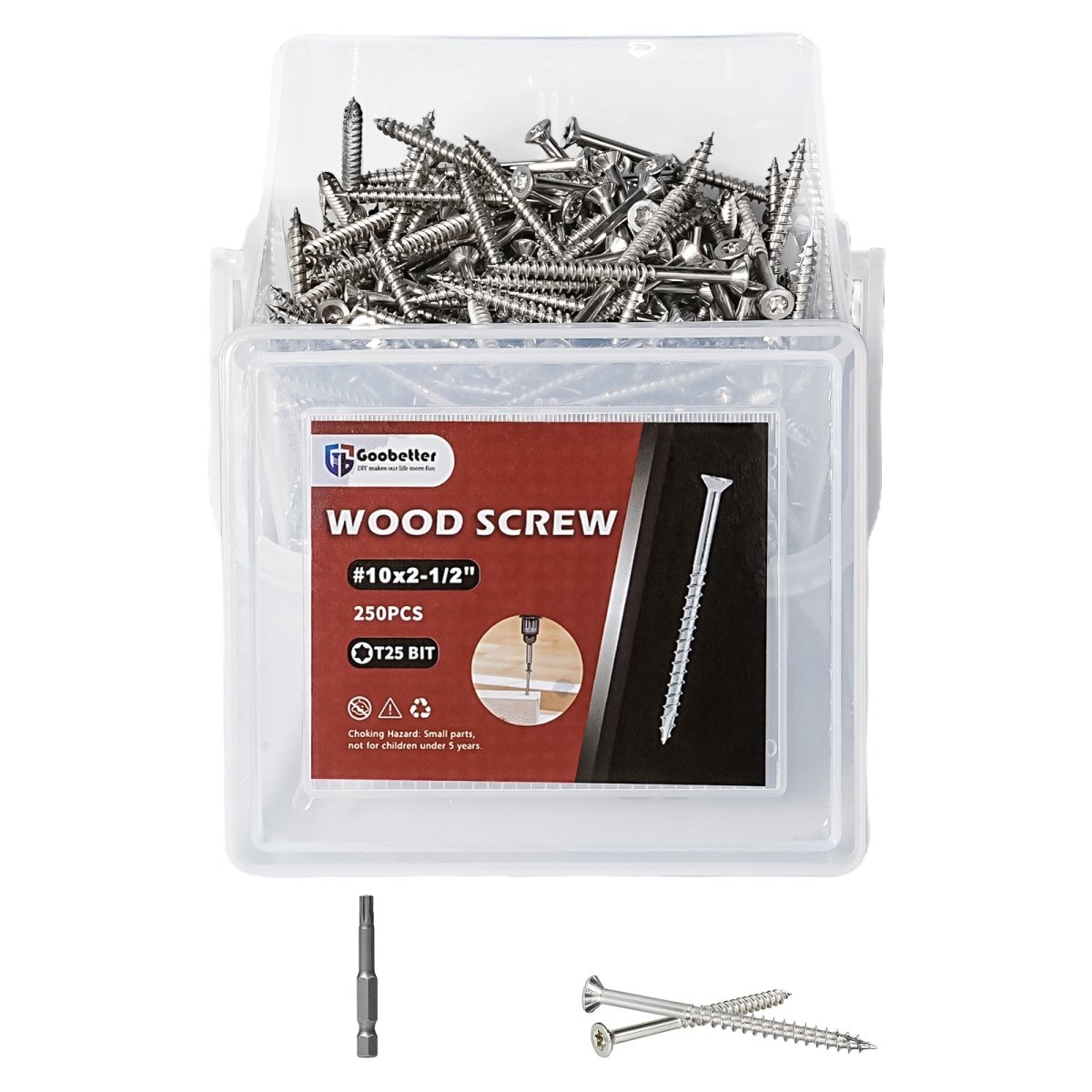 Wood Screws 3 Inch, Deck Screws Torx Screws Exterior Wood Screws Construction Fence Screws 304 Stainless Steel T25 Torx Bit Included - HomeDIYer