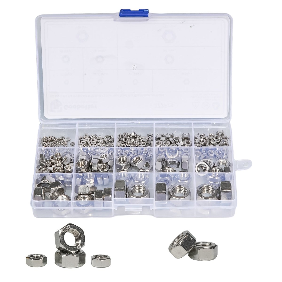 M2 M2.5 M3 M4 M5 M6 M8 - M12 372Pcs 304 Stainless Steel Metric Hex Nuts Assortment Set - HomeDIYer