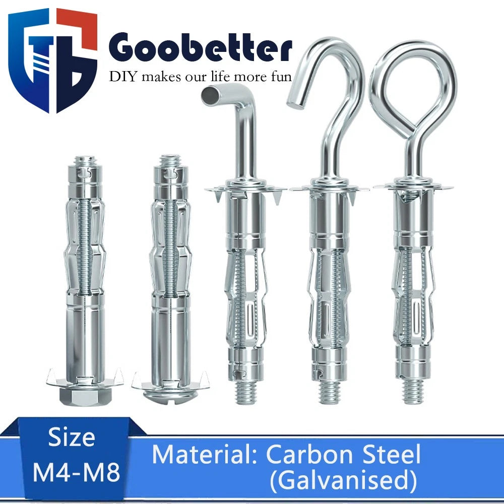 M4–M8 Metal Drywall Expansion Bolts | Hollow Wall Anchors for Plasterboard & Drywall