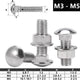 M3 M4 M5 Carriage Bolts with Hex Flange Nuts — A2 Stainless Steel