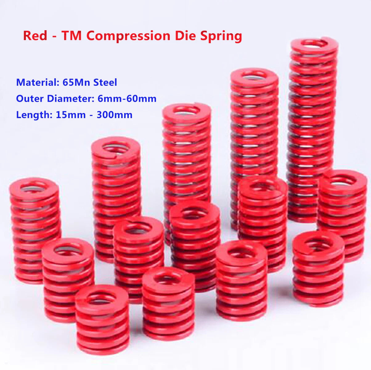 Red - TM Compression Die Spring (Medium Load) Mold Mould Springs,OD Ø6mm-60mm