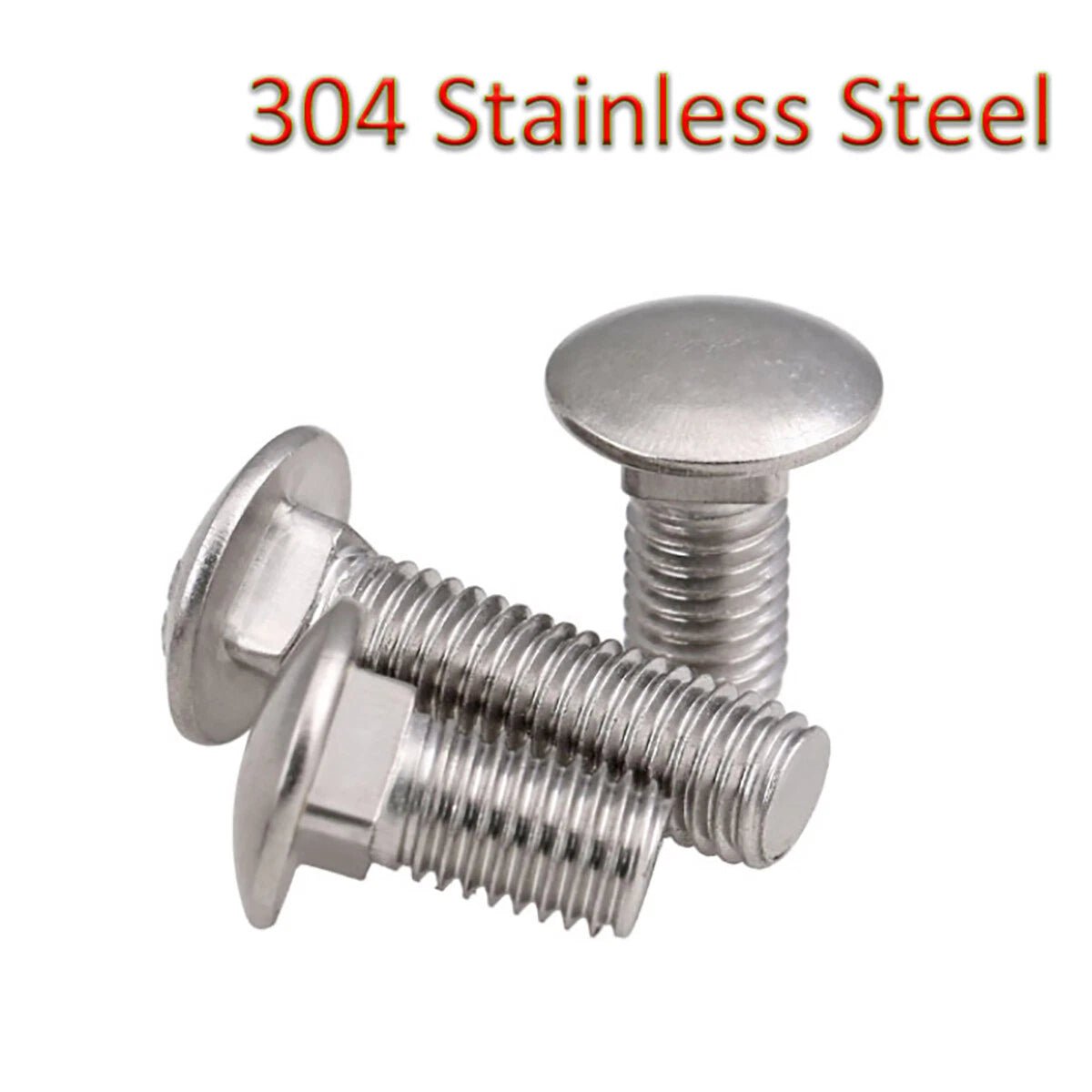 A2 304 Stainless Steel Carriage Bolts — Cup Square Dome Coach Screws M6 M8 M10 M12 - HomeDIYer