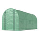 Walk‑In Tunnel Greenhouse with 2 Support Rods — Upgraded Galvanized Steel Frame Mesh Door & Windows Green