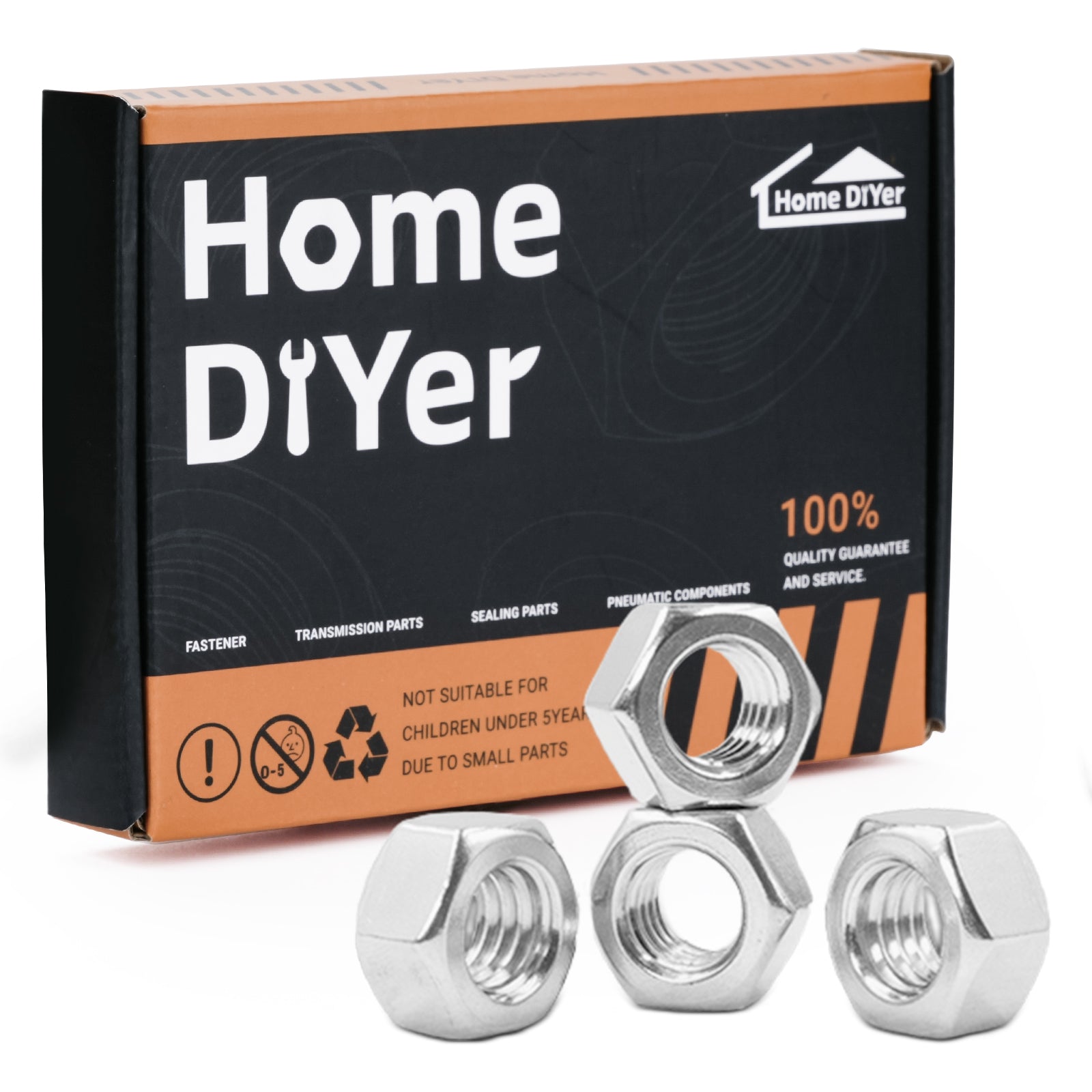 HEXAGON FULL NUTS TO FIT METRIC BOLTS A2 STAINLESS STEEL M3 M4 M5 M6 M8 M10 M12