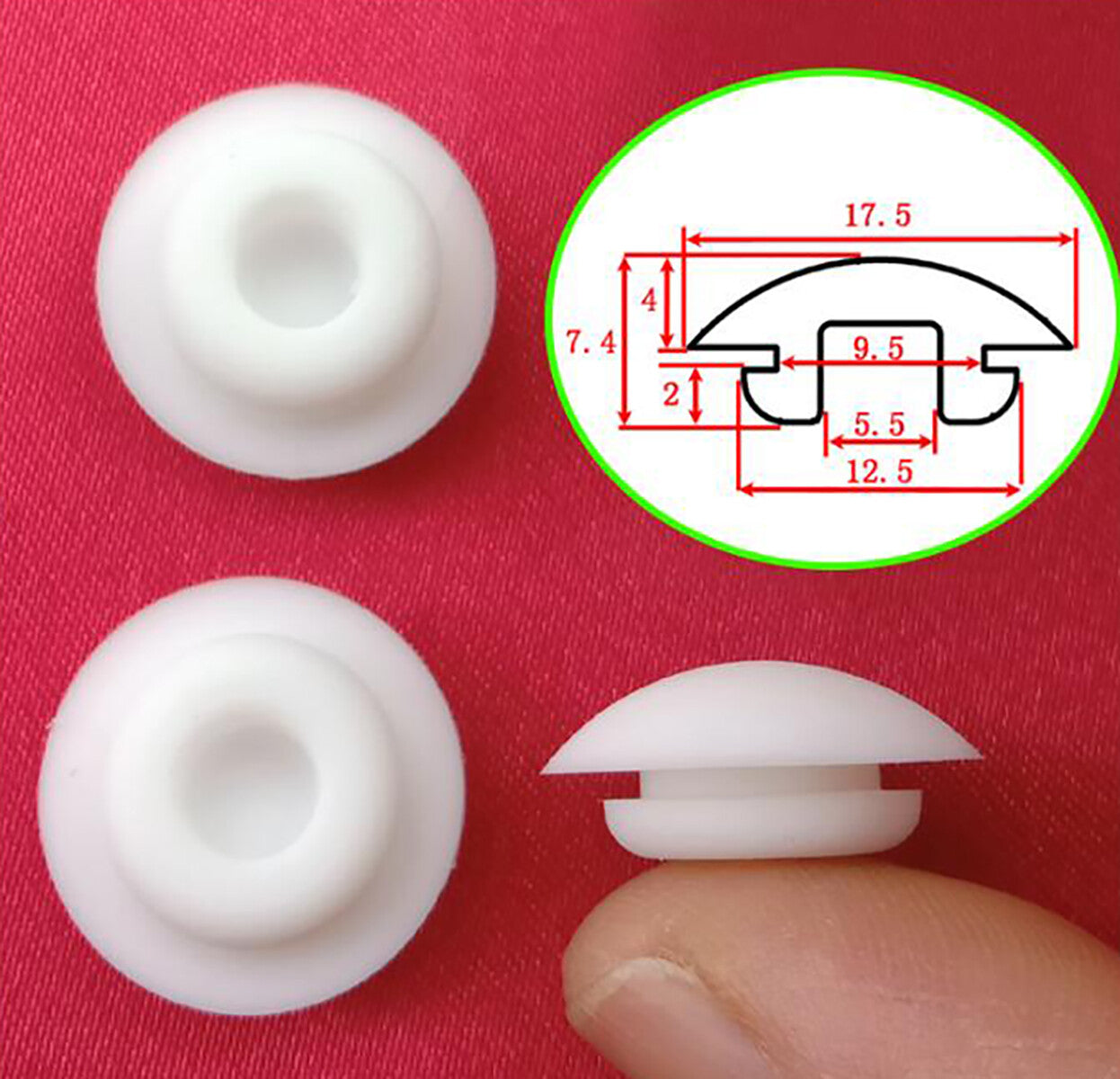 White/Black Snap-on Hole Plugs Silicone Blanking End Caps Pipe Tube Plug 9.5mm