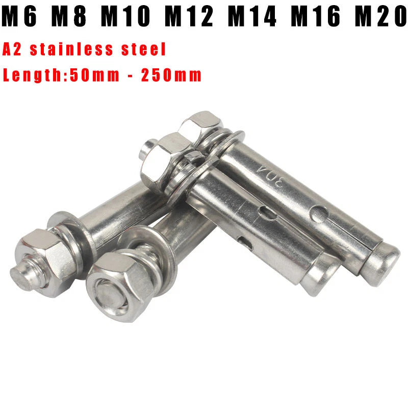 Stainless Steel Masonry Expansion Bolts – M6 M8 M10 M12 M14 M16 M20 Concrete Wall Anchor Screws