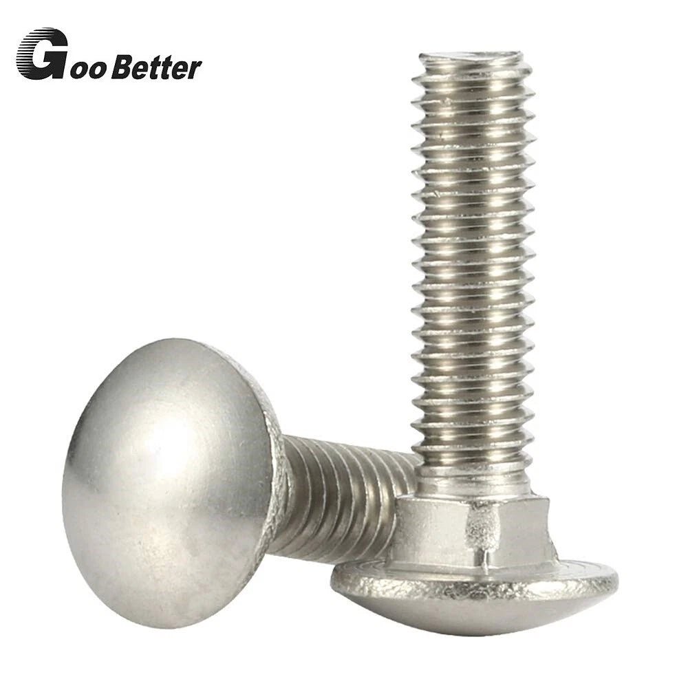 M8 M10 M12 Carriage Bolts, 304 Stainless Steel Round Head Square Neck Screws - HomeDIYer