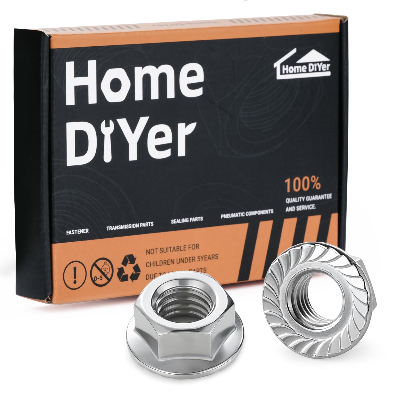 M6 SERRATED FLANGE NUTS METRIC COARSE FLANGED NUT DIN 6923 A2 STAINLESS STEEL