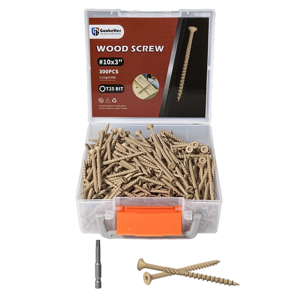 Wood Screws Lag Screws Torx Structural Screws, Construction Exterior Wood Screws, Timber Screws for Fence Log Landscaping Wood, T25 Bit Included, Yellow - HomeDIYer