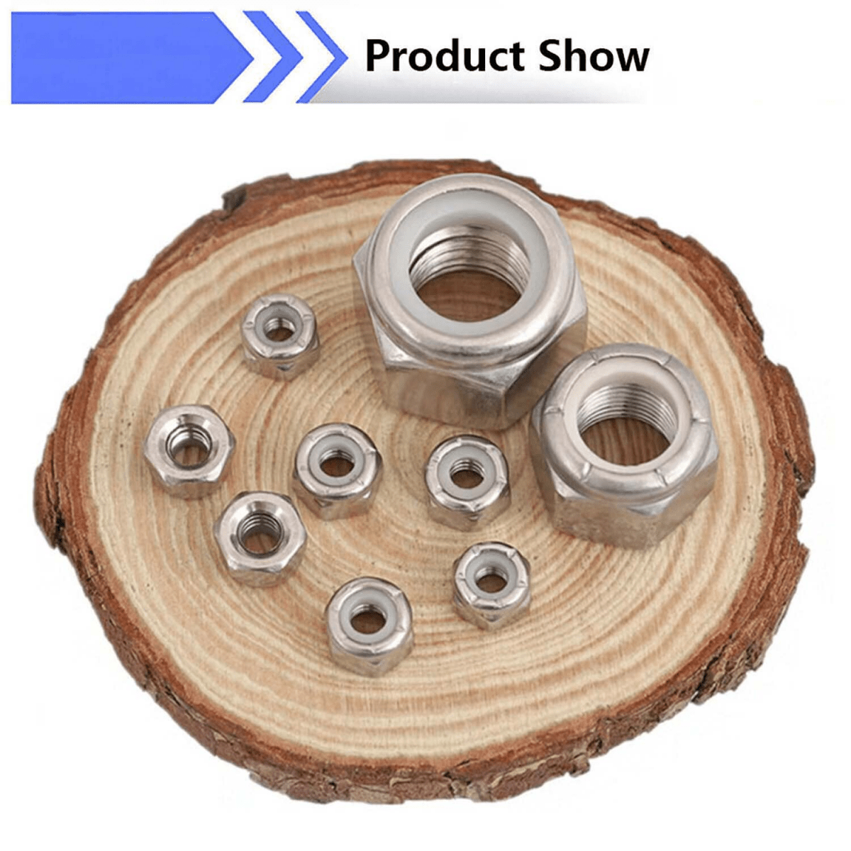 4 - 1/2" Nylon Insert Hex Lock Nuts Assortment Kit 304 Stainless Steel - 205 Pcs - HomeDIYer