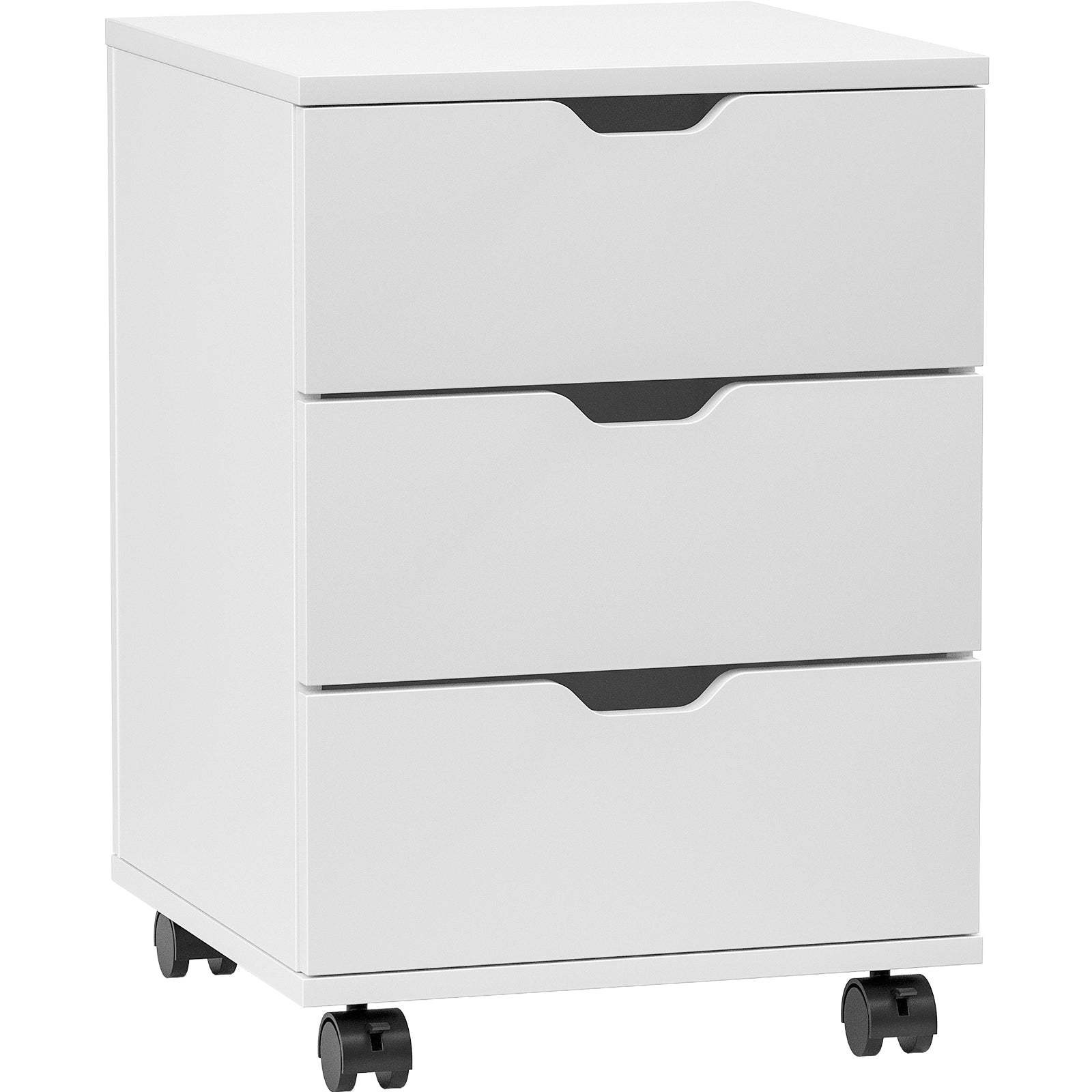 3-Drawer Vertical Filing Cabinet Rolling Wood Mobile File Cabinets Under Desk for Home Office with Casters (Non-Assembled)
