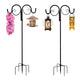 Double-Headed Shepherd's Hook with 5-Prong Base, Adjustable Height 45-92 inch