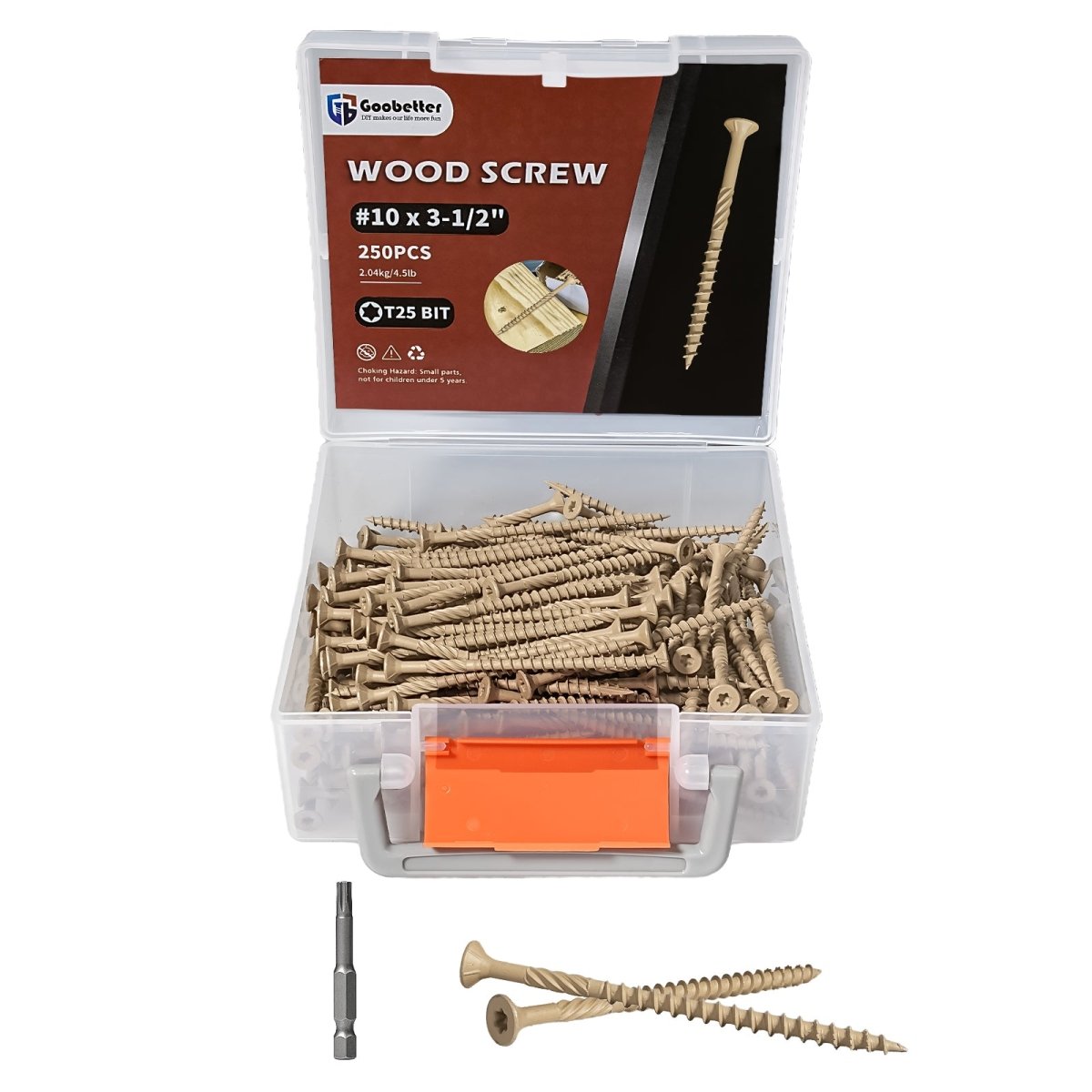 Wood Screws Lag Screws Torx Structural Screws, Construction Exterior Wood Screws, Timber Screws for Fence Log Landscaping Wood, T25 Bit Included, Yellow - HomeDIYer