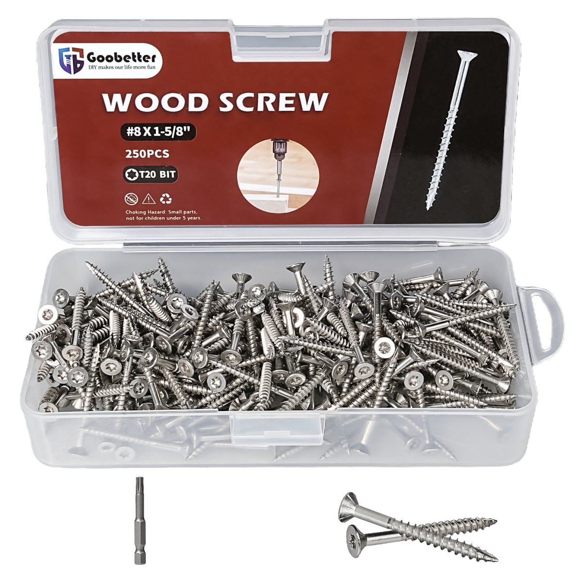 Wood Screws 3 Inch, Deck Screws Torx Screws Exterior Wood Screws Construction Fence Screws 304 Stainless Steel T25 Torx Bit Included - HomeDIYer