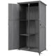 Wooden Outdoor Storage Shed Cabinet, 35.5" W Vertical Fir Wood Garden Shed with Lockable Doors & Asphalt Roof – Gray