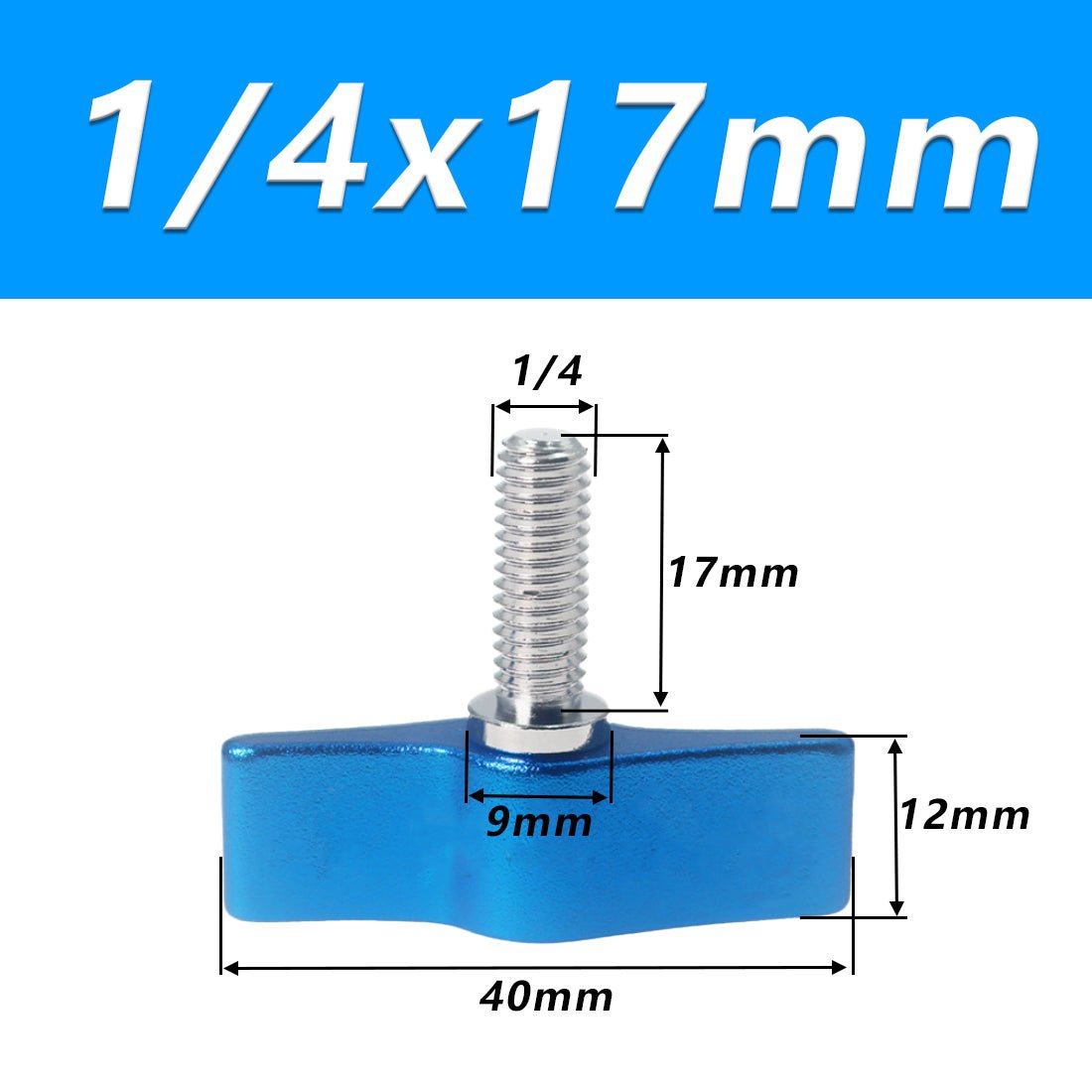 1/4 M4 M5 M6 Clamping Thumb Screw Tee Wing Knob Head Hand Grip Bolt Aluminum - HomeDIYer