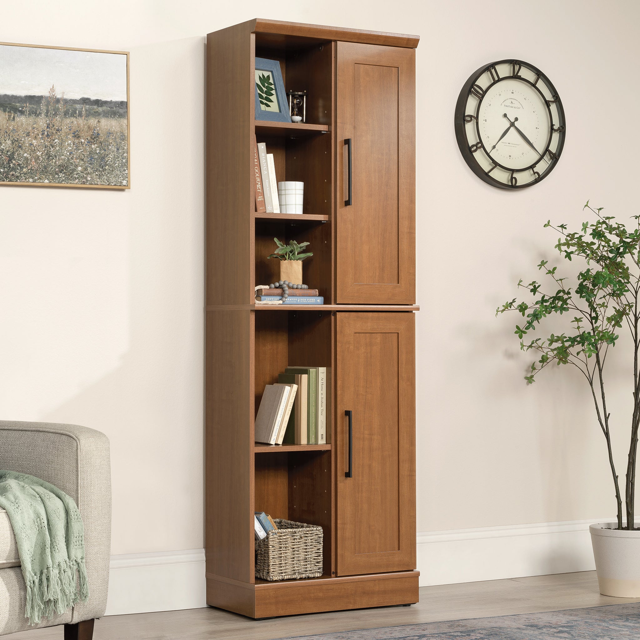 Storage Cabinet with Versatile Storage, Brown finish