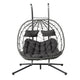 2-Person Egg Chair with Stand – Wicker Hanging Swing Chair for Patio, Garden & Balcony