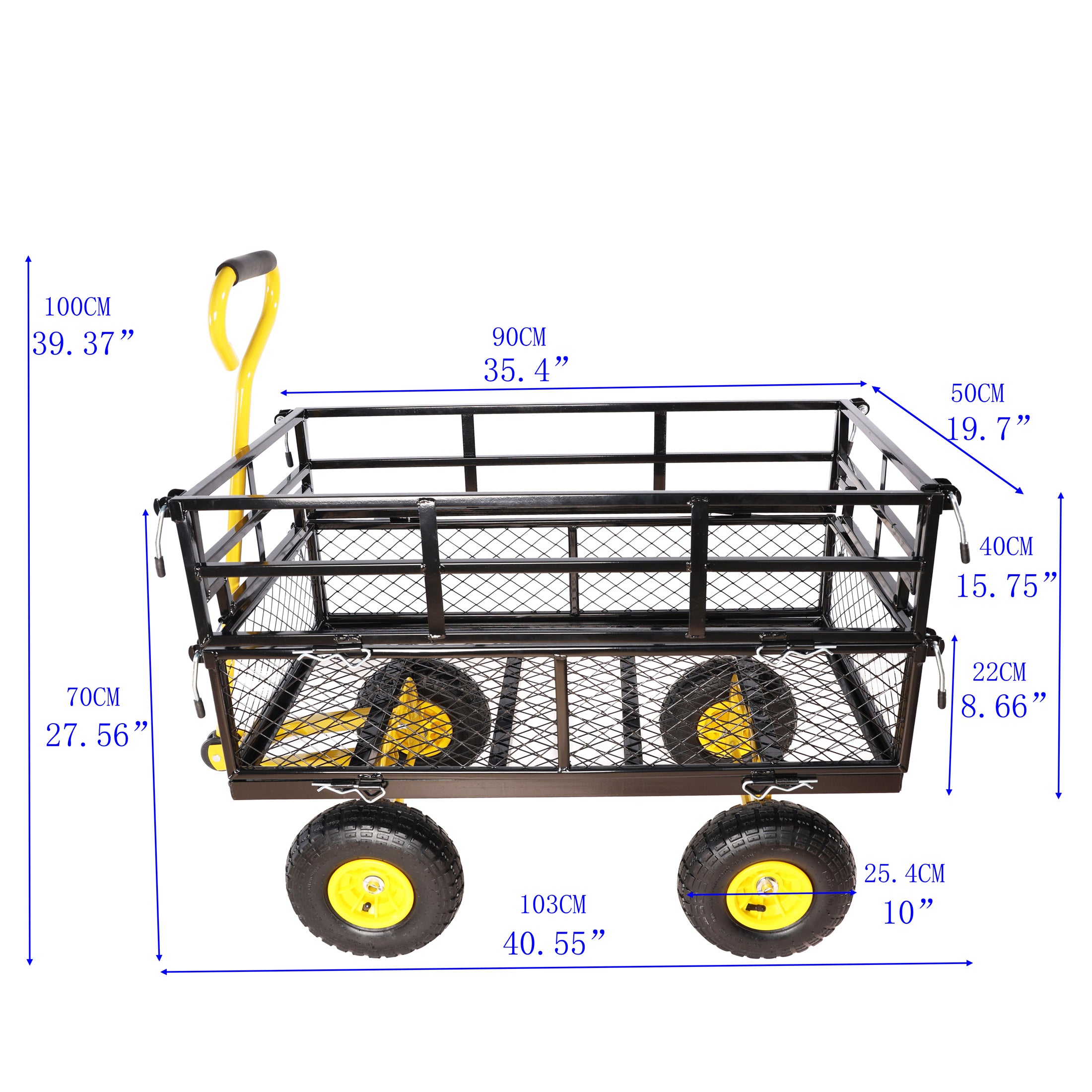 Mini Folding Wagon Garden Shopping Beach Cart (brake+orange+black)