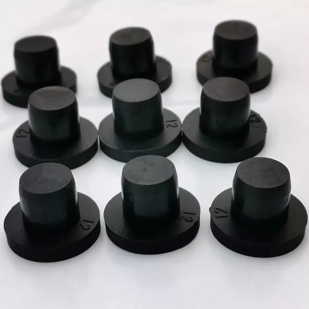 Black Hole Plug End Cap Round Solid Silicone Rubber Blanking Seal Bung 3mm - 15mm - HomeDIYer