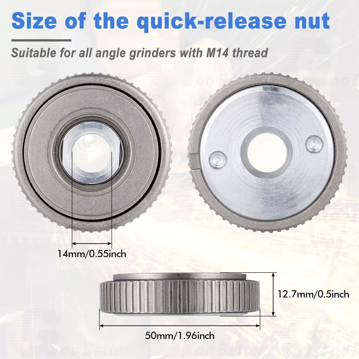 M14 Quick Change Release Angle Grinder Locking Nut Attachments for Dewalt Makita - HomeDIYer