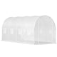 15ft x 6.5ft x 7ft Walk‑In Tunnel Greenhouse — Galvanized Steel Frame Roll‑Up Windows & Zippered Door White