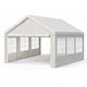 10x20 ft Heavy-Duty Carport & Party Canopy Tent, 4 Removable Sidewalls, 160G PE, Ø38/42mm Frame – White