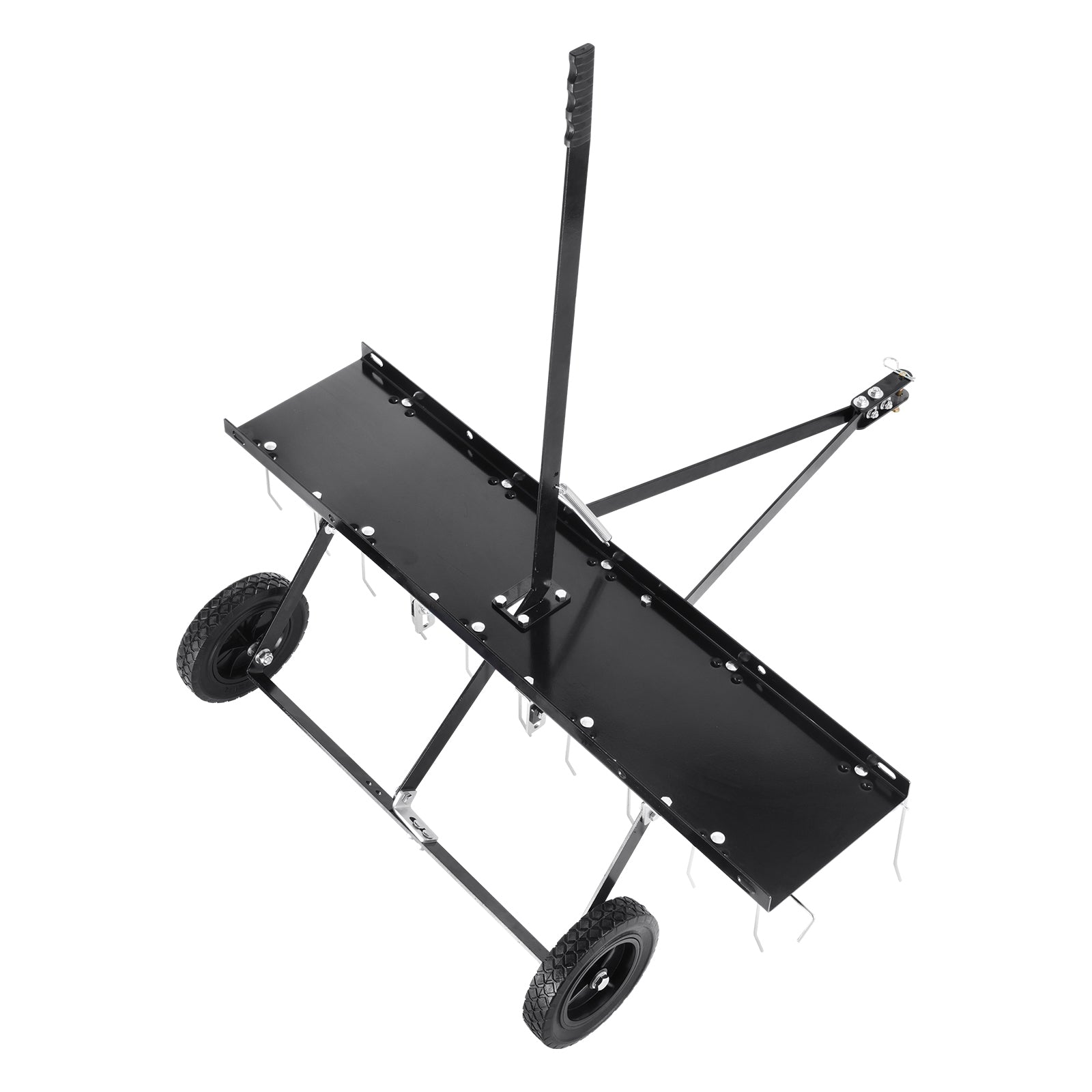 Tow Behind Dethatcher, 40-inch Tow Dethatcher with 20 Spring Steel Tines, Lawn Dethatcher Rake for ATV or Mower, Tow Behind Lawn Rake with Lift Handle for Garden Farm Grass