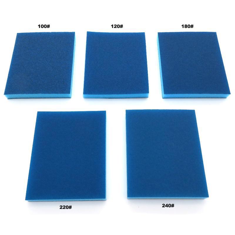 100x120mm Wet & Dry Sponge Blue Sandpaper Block 100#-240# Double Sided Polished