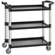 Heavy Duty Utility Cart 500 lbs Capacity 3-tier Service Cart with Wheels