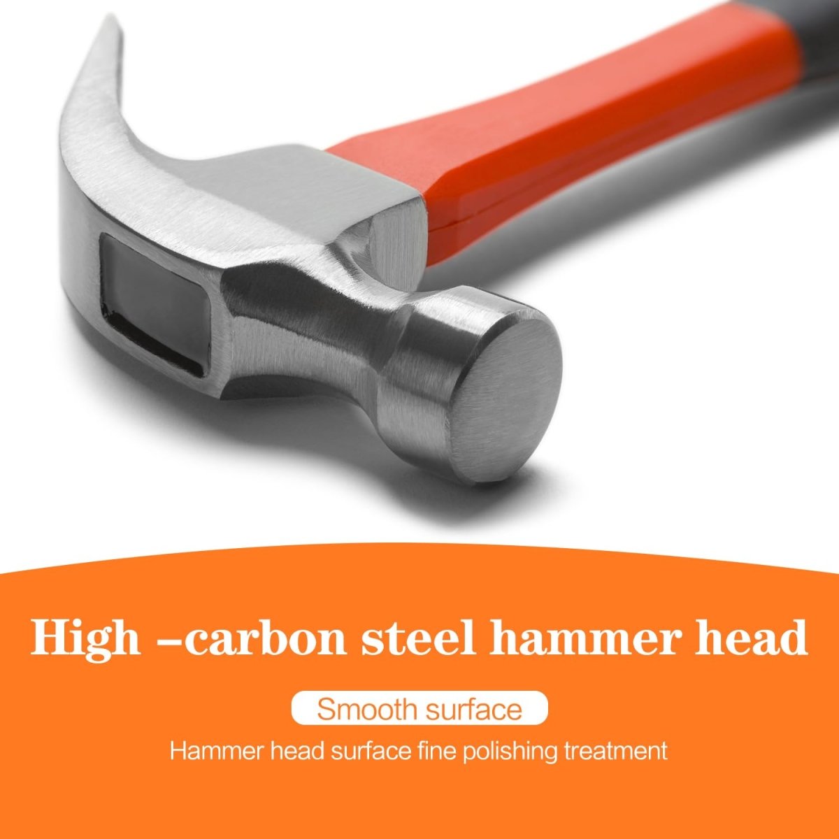 8/16/24oz Straight Rip Fiberglass General Purpose Claw Hammer, with Smooth Face & Non - slip Grip - HomeDIYer