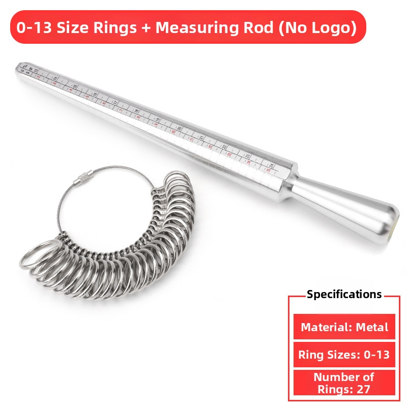 Ring Sizer & Mandrel Set – US Ring Size Measurement Tool with Alloy Ring Gauge & Aluminum Mandrel (0–13 / 0–15)
