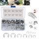 200pcs E Clips Retaining Ring Stainless Steel E Clips Shaft Ring Kit 1.5mm -10mm