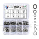 200pcs M5 - M10 Stainless Steel Flat Washer Spring Lock Washer Assortment Kit