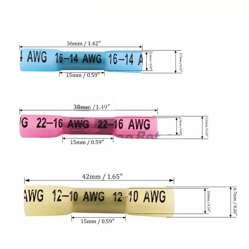 200x Heat Shrink Wire Connectors Assortment Electrical Terminals Crimp Seal Set - HomeDIYer