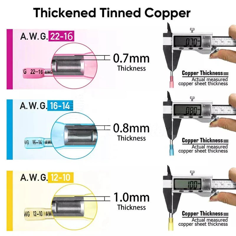 200x Heat Shrink Wire Connectors Assortment Electrical Terminals Crimp Seal Set - HomeDIYer