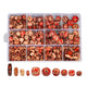 448 Pcs Printed Wooden Beads Set Various Shapes for Jewelry Making DIY Bracelet