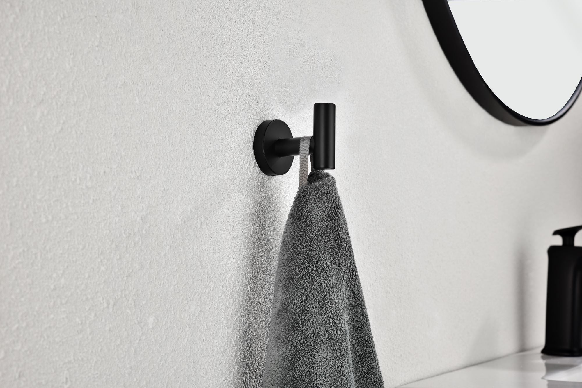 6 Pack Bathroom Towel Hooks Coat Hooks Shower Kitchen Wall Hooks, Matte Black