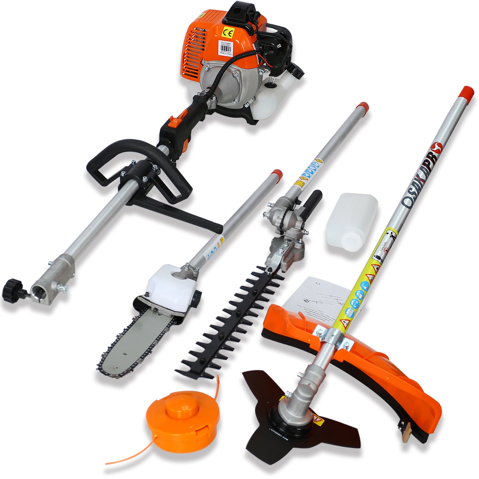 4-in-1 33CC Gas Garden Tool System with Pole Saw, Hedge Trimmer & Brush Cutter