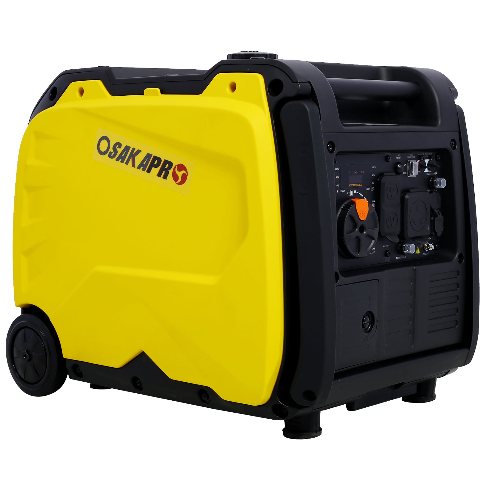 Super quiet Inverter Generator 4500w portable generator electric start, foldable handle with wheel,212cc 4 stroke EPA compliant