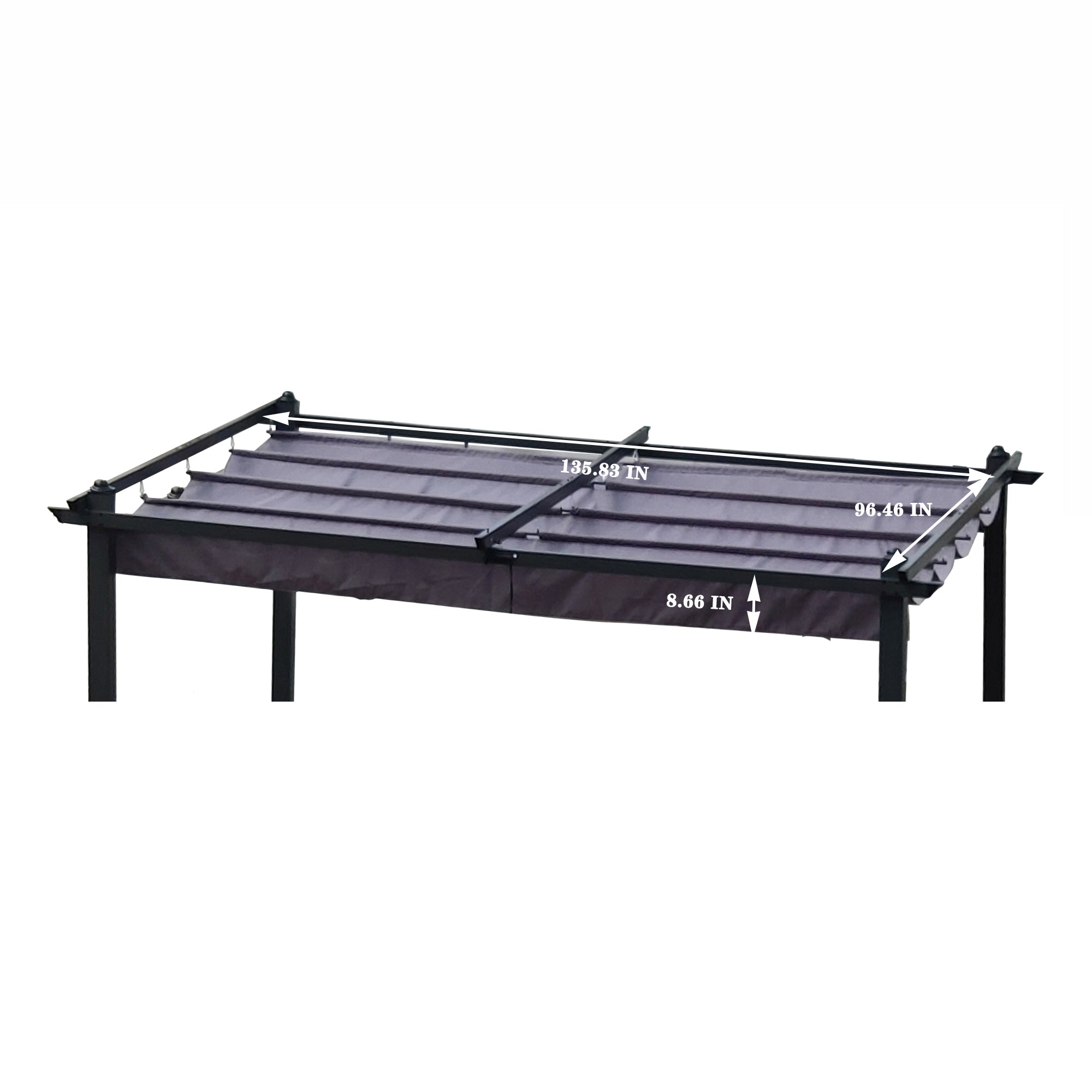 13x10 ft Pergola Replacement Canopy Cover, UV & Water Resistant Polyester – Gray