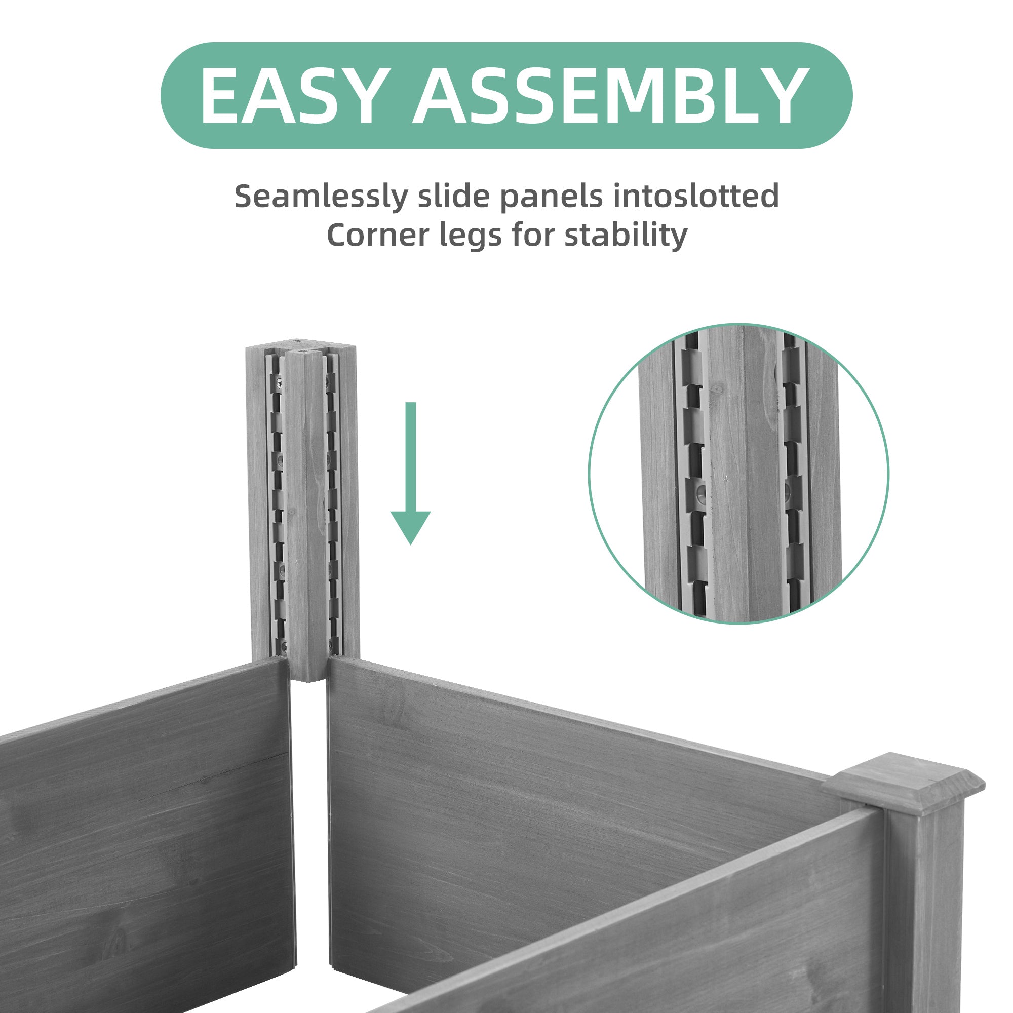 Over Ground Raised Garden Bed 96x28x10″ – Tool-Free Large Long Planter Box for Outdoor