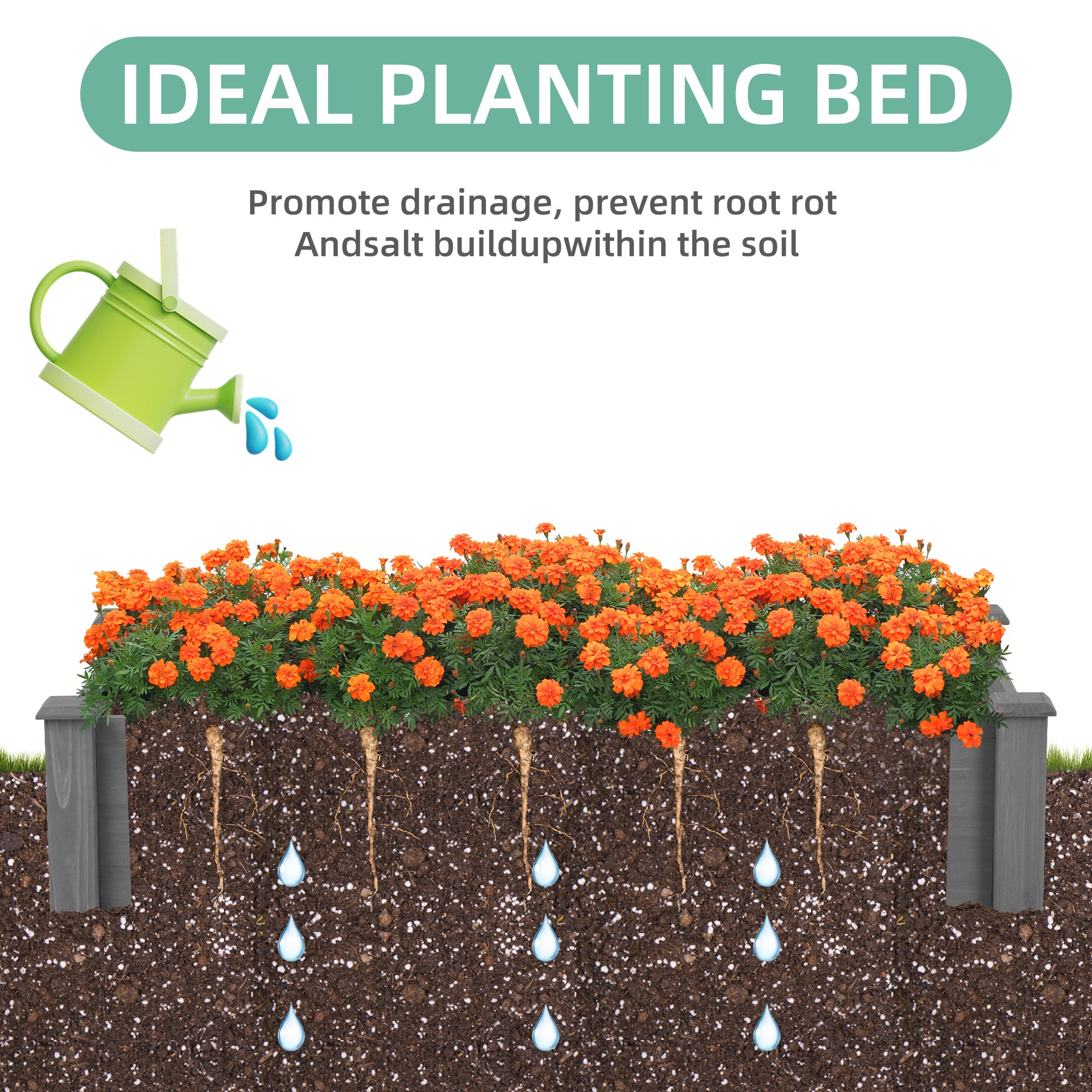Over Ground Raised Garden Bed 96x28x10″ – Tool-Free Large Long Planter Box for Outdoor