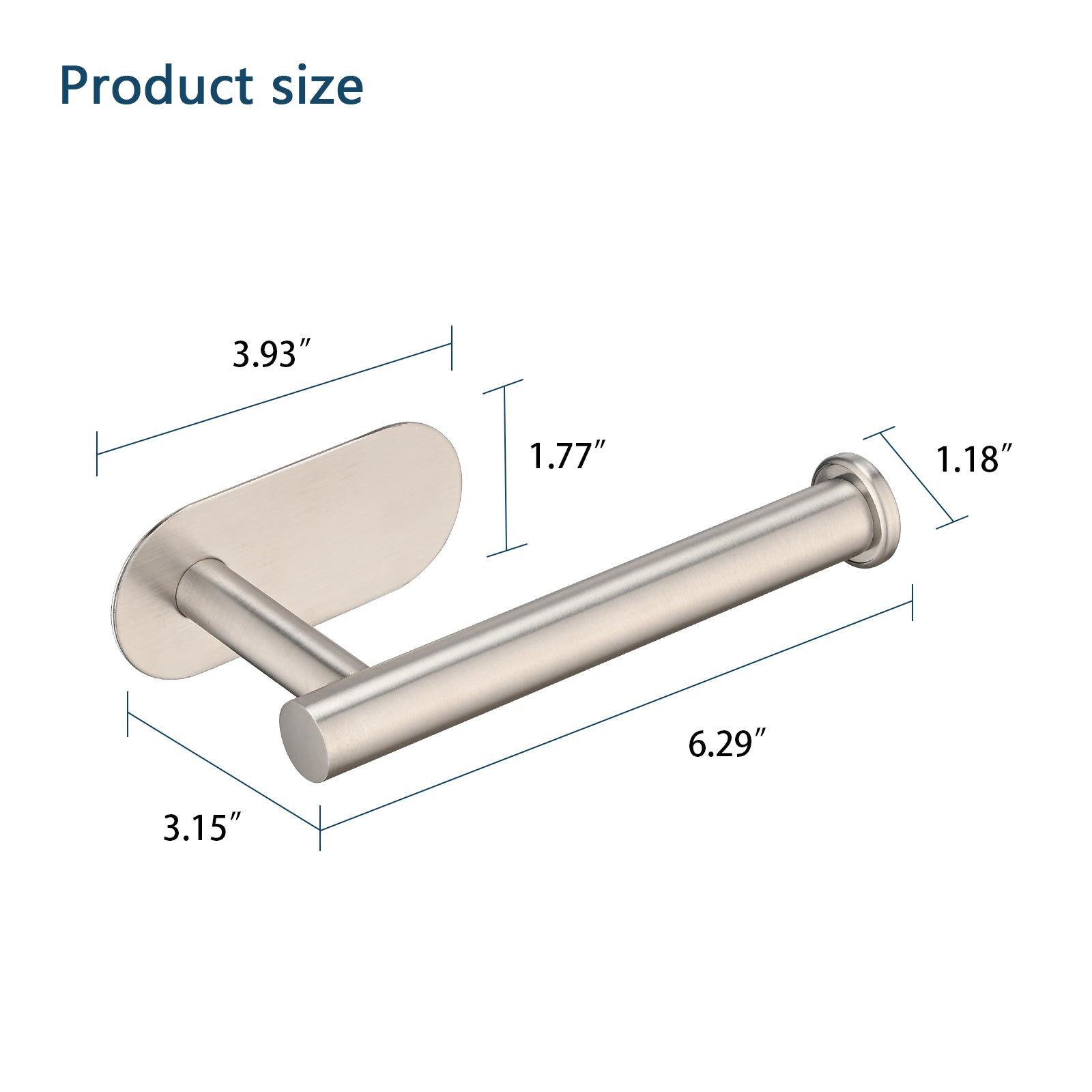 Self-Adhesive Toilet Paper Holder – Stainless Steel, No Drilling, Brushed Nickel, Rustproof