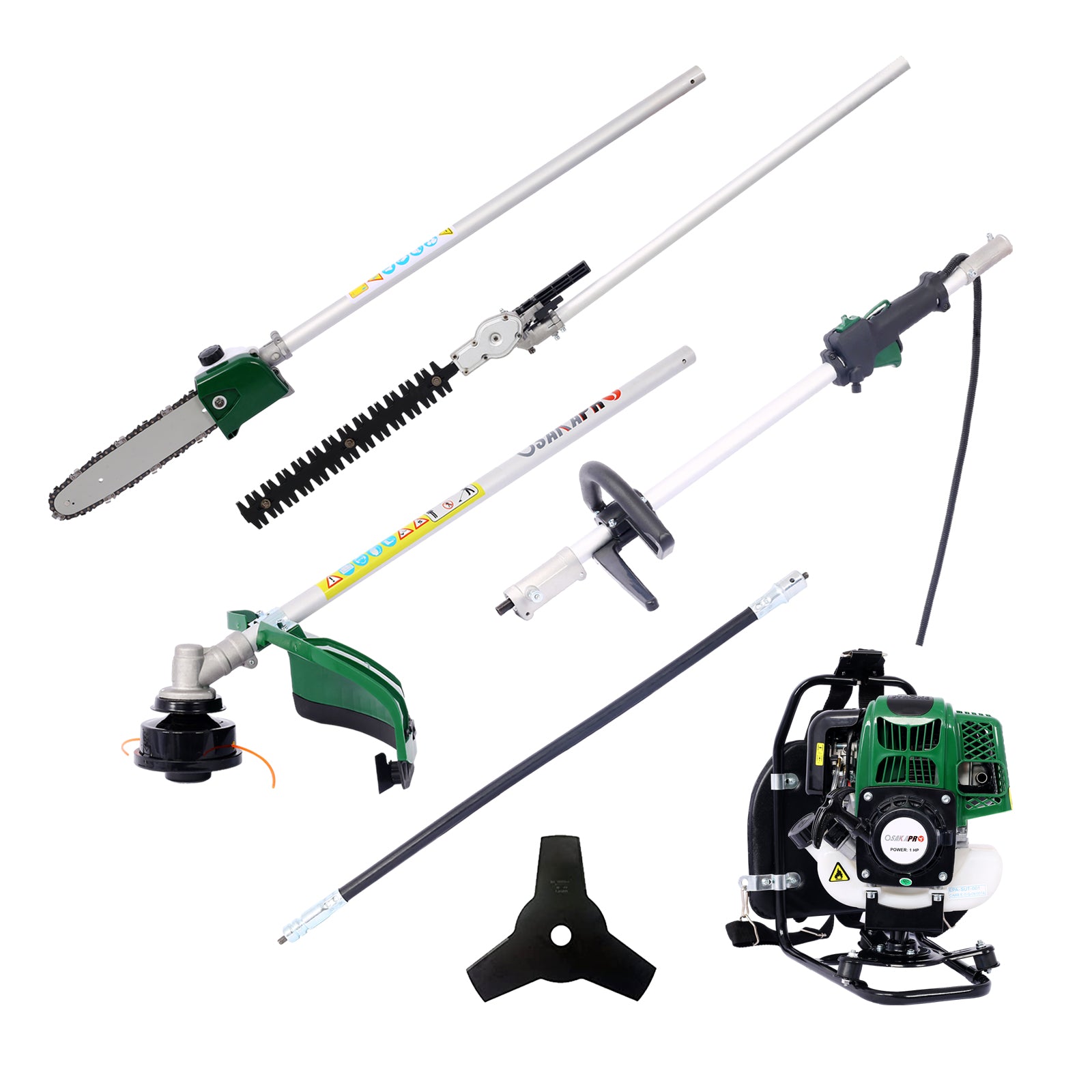 Backpack 4-in-1 31CC 4-Stroke Gas Garden Tool System with Pole Saw & Hedge Trimmer