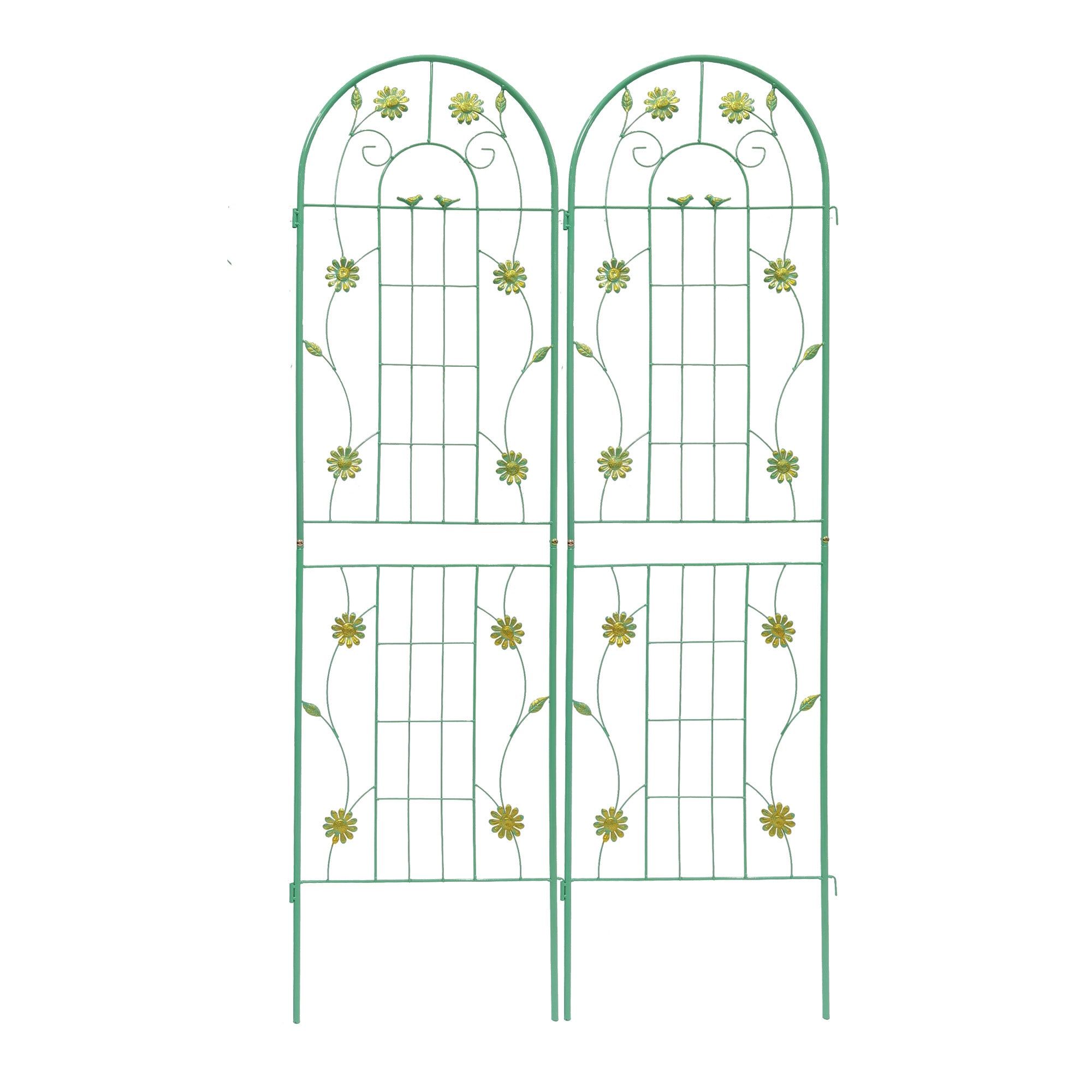 2 Pack Metal Garden Trellis 71" x 19.7" Rustproof Trellis for Climbing Plants Outdoor Flower Support Green