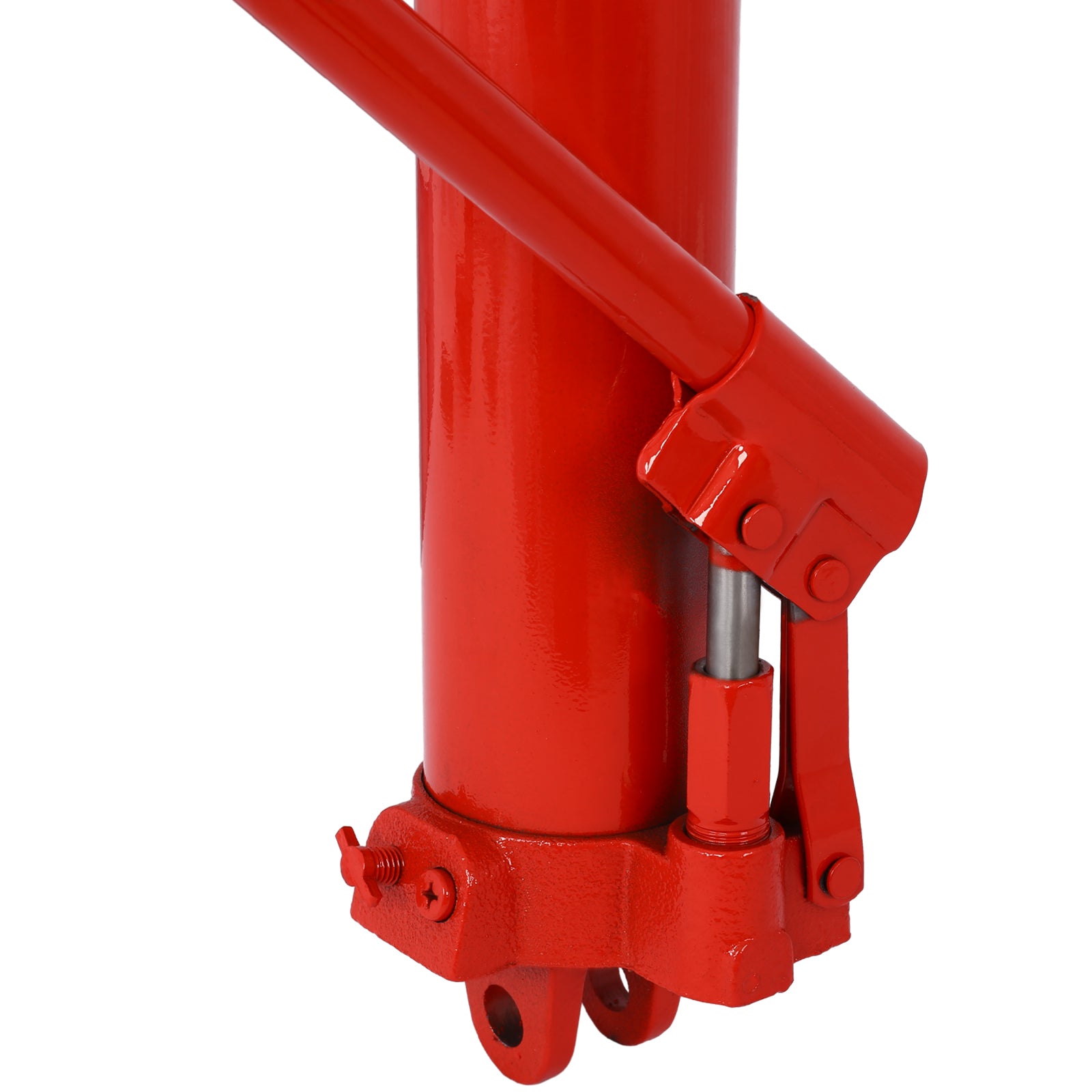 8 Ton Hydraulic Long Ram Jack with Clevis Base, Single or Dual Piston Pump, 16,000 lb Capacity, Fits Engine Hoists & Shop Cranes, Red