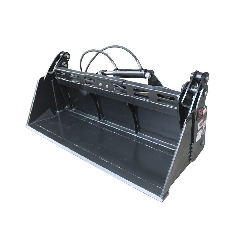 Tilting Skid Steer Attachments 72" 4IN1 Combo Bucket with Cutting Edge Quick Attach, Universal Mount - HomeDIYer