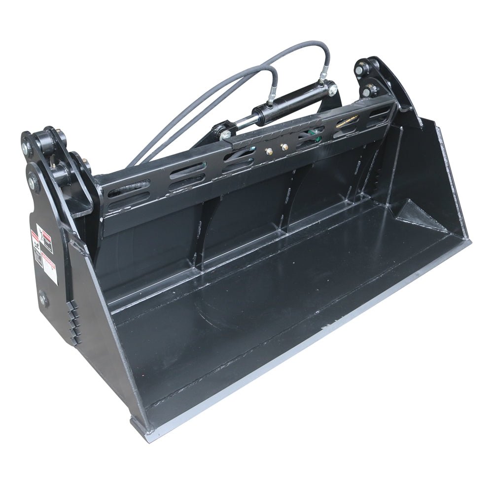 Tilting Skid Steer Attachments 72" 4IN1 Combo Bucket with Cutting Edge Quick Attach, Universal Mount - HomeDIYer