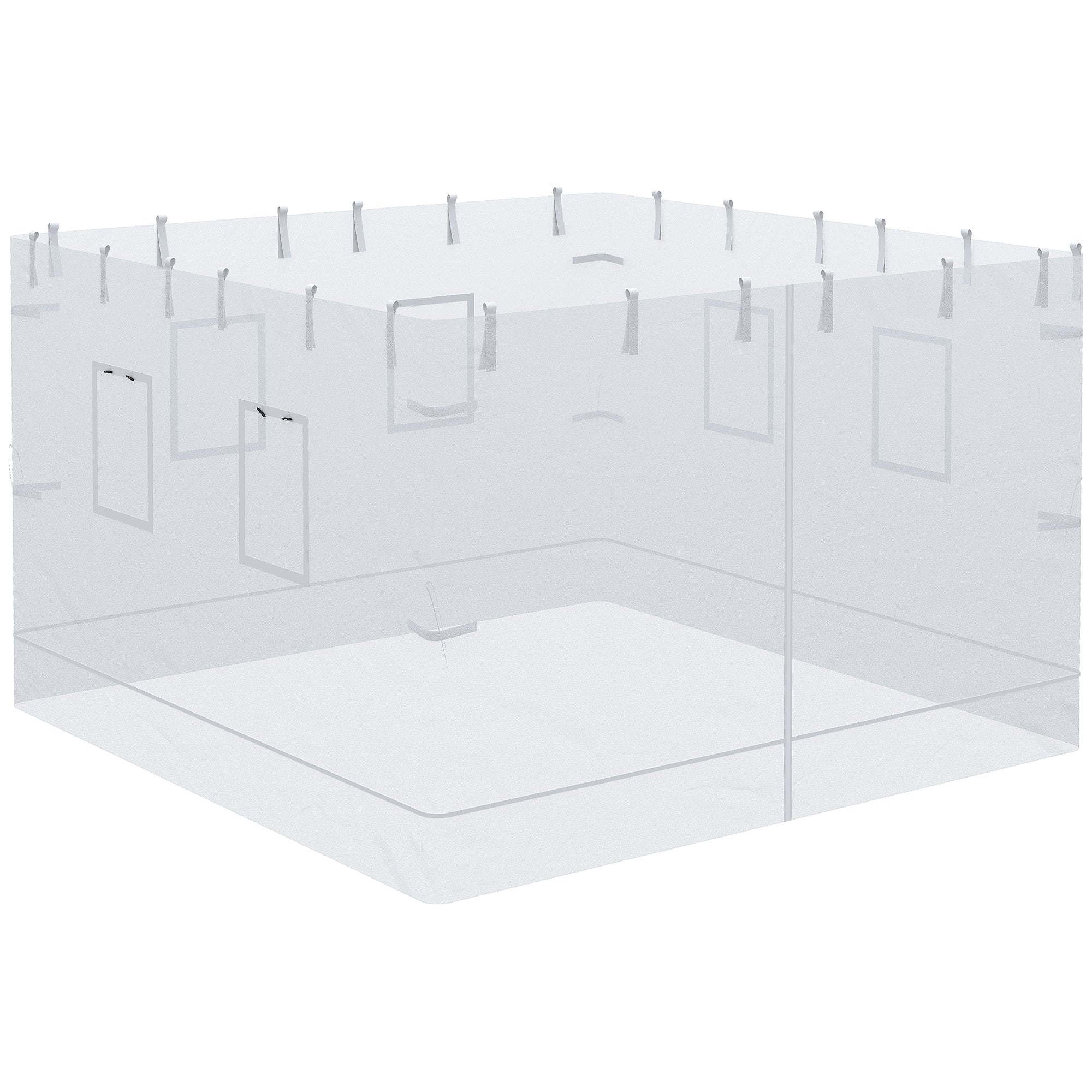 4‑Pack Universal Replacement Mesh Sidewalls for 10' x 10' Pop‑Up Canopy — White Screen Walls with Windows & Door